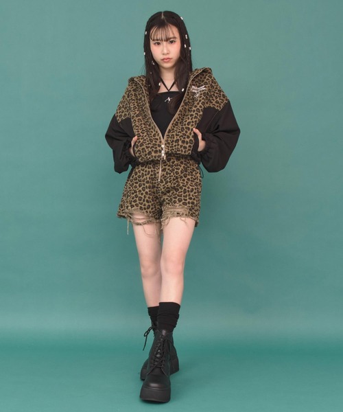 ANAP GｉRL（アナップガール）の「ハイウエストリングジップクラッシュショートパンツ（その他パンツ・キッズ・ブルー/ブラック/ベージュ・XS/S/M）」の16枚目の写真