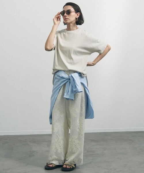 UNFILO(アンフィーロ)の「【ウエストゴム】ボタニカル エンブロイダリー パンツ(その他パンツ・レディース・ブラック系/アイボリー系・X-SMALL/MEDIUM/LARGE/SMALL)」の9枚目の写真