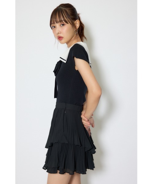 rienda（リエンダ）の「セーラーカラーデザインニットトップス 春服（ニット/セーター・レディース・イエロー/ブラック/マルチ・FREE）」の6枚目の写真