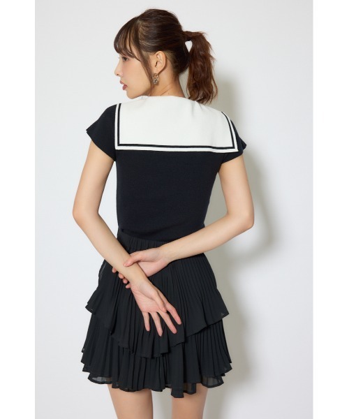 rienda（リエンダ）の「セーラーカラーデザインニットトップス 春服（ニット/セーター・レディース・イエロー/ブラック/マルチ・FREE）」の7枚目の写真