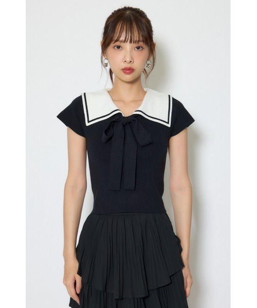 rienda（リエンダ）の「セーラーカラーデザインニットトップス 春服（ニット/セーター・レディース・イエロー/ブラック/マルチ・FREE）」の11枚目の写真