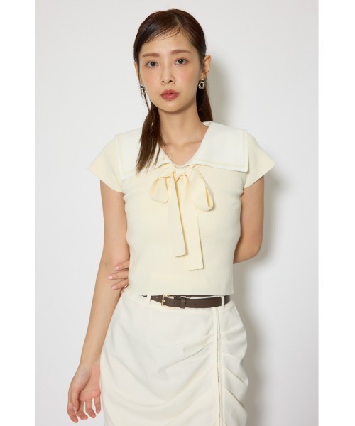 rienda（リエンダ）の「セーラーカラーデザインニットトップス 春服（ニット/セーター・レディース・イエロー/ブラック/マルチ・FREE）」の12枚目の写真