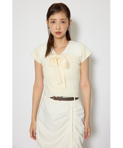 rienda（リエンダ）の「セーラーカラーデザインニットトップス 春服（ニット/セーター・レディース・イエロー/ブラック/マルチ・FREE）」の13枚目の写真