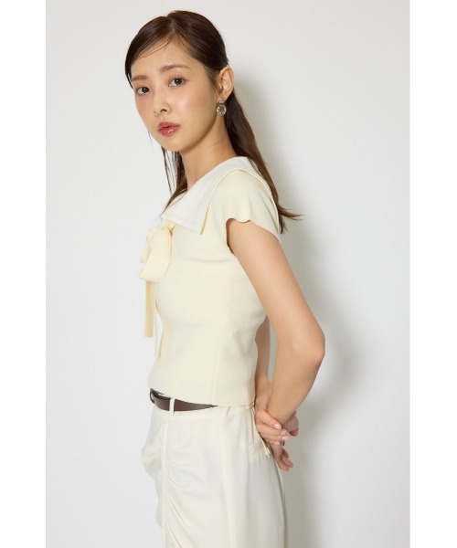 rienda（リエンダ）の「セーラーカラーデザインニットトップス 春服（ニット/セーター・レディース・イエロー/ブラック/マルチ・FREE）」の14枚目の写真