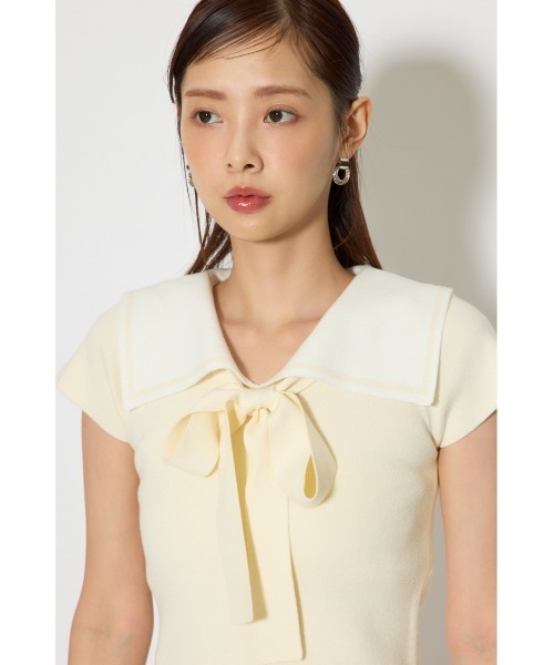 rienda（リエンダ）の「セーラーカラーデザインニットトップス 春服（ニット/セーター・レディース・イエロー/ブラック/マルチ・FREE）」の21枚目の写真