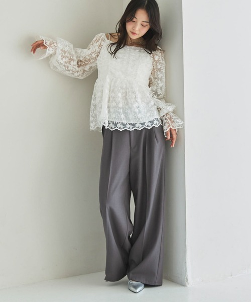 archives(アルシーヴ)の「【ONかわ】ウォッシャブルベルト付きスラックス(スラックス・レディース・グレー/ブラック/ベージュ・SMALL/MEDIUM)」の13枚目の写真