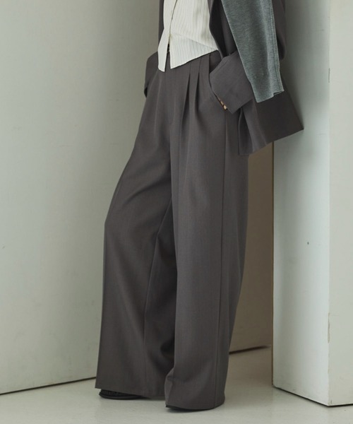 archives(アルシーヴ)の「【ONかわ】ウォッシャブルベルト付きスラックス(スラックス・レディース・グレー/ブラック/ベージュ・SMALL/MEDIUM)」の5枚目の写真