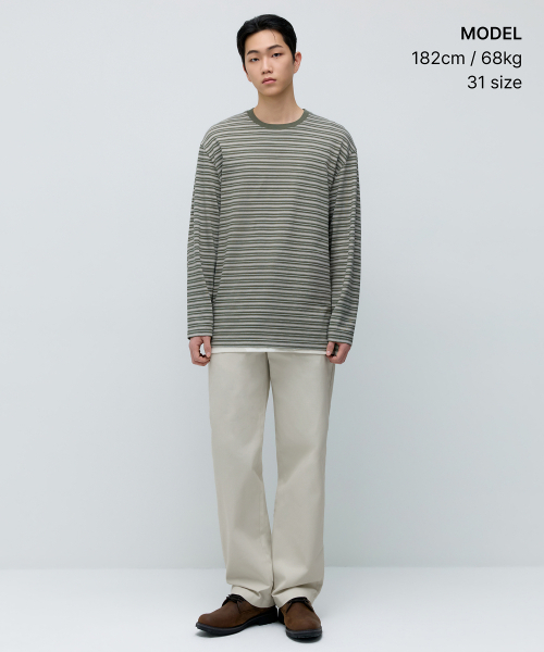 MUSINSA STANDARD（ムシンサスタンダード）の「ソリッドCPレギュラーフィットチノパンツ[ダスティクリーム]（その他パンツ・メンズ・その他・40/38/42/36/34/32/30/31/33/26/27/28/29）」の2枚目の写真