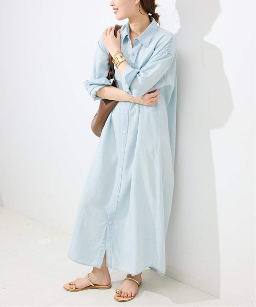 【セール！】IENA★デニムロングシャツ SLOBE IENA（スローブイエナ）の「LE DENIM ロングワンピース【洗濯機