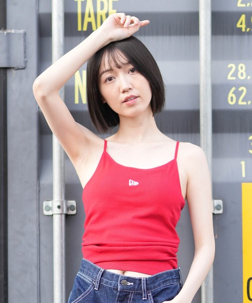 NEW ERA(ニューエラ)の「NEW ERA/ニューエラ レディース キャミソール WS RIB CAMISOLE(タンクトップ・レディース・ブラック/レッド・M/S)」の9枚目の写真