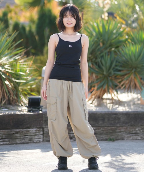 NEW ERA(ニューエラ)の「NEW ERA/ニューエラ レディース キャミソール WS RIB CAMISOLE(タンクトップ・レディース・ブラック/レッド・M/S)」の5枚目の写真