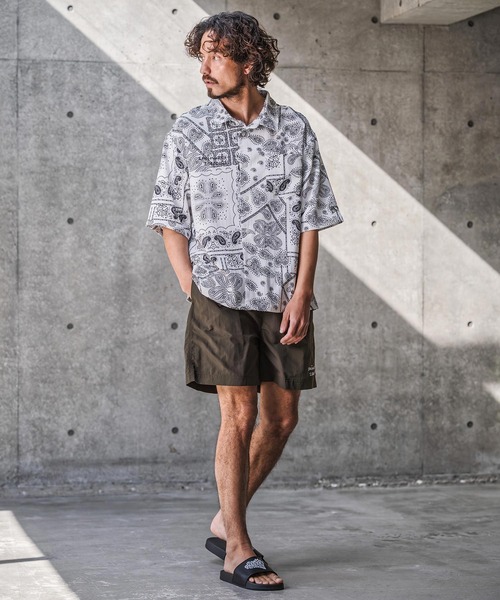 1minute 1second（ワンミニットワンセカンド）の「mhs2564-bandana print shrink shirt シャツ(1M26N150)（シャツ/ブラウス・メンズ・ブルー/ブラック/ホワイト・M/S/XL/L）」の18枚目の写真