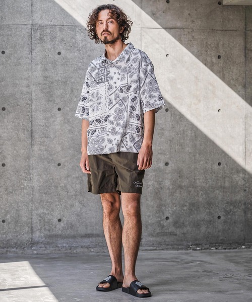 1minute 1second（ワンミニットワンセカンド）の「mhs2564-bandana print shrink shirt シャツ(1M26N150)（シャツ/ブラウス・メンズ・ブルー/ブラック/ホワイト・M/S/XL/L）」の19枚目の写真