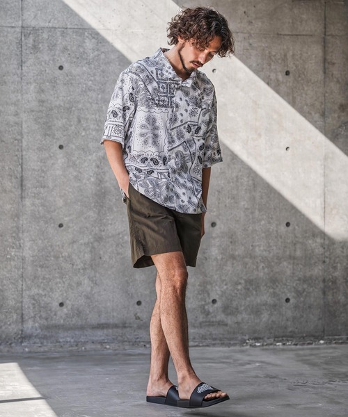 1minute 1second（ワンミニットワンセカンド）の「mhs2564-bandana print shrink shirt シャツ(1M26N150)（シャツ/ブラウス・メンズ・ブルー/ブラック/ホワイト・M/S/XL/L）」の20枚目の写真