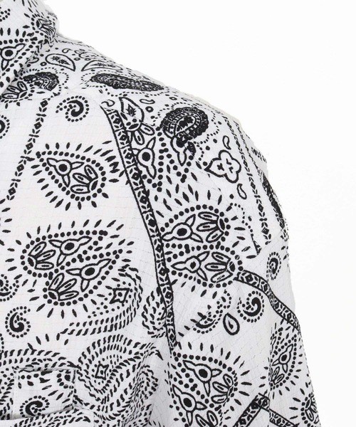 1minute 1second（ワンミニットワンセカンド）の「mhs2564-bandana print shrink shirt シャツ(1M26N150)（シャツ/ブラウス・メンズ・ブルー/ブラック/ホワイト・M/S/XL/L）」の10枚目の写真