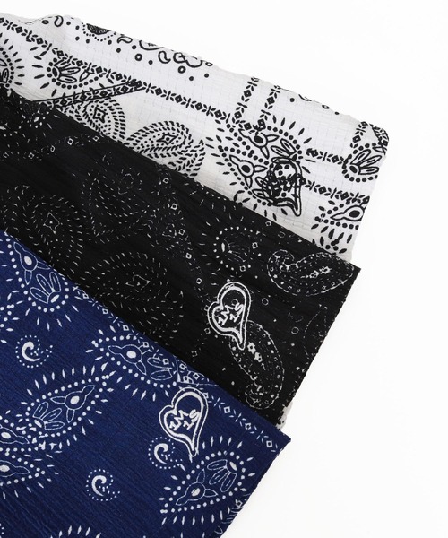 1minute 1second（ワンミニットワンセカンド）の「mhs2564-bandana print shrink shirt シャツ(1M26N150)（シャツ/ブラウス・メンズ・ブルー/ブラック/ホワイト・M/S/XL/L）」の14枚目の写真