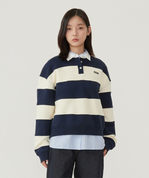 COVERNAT（カバーナット）の「WOMEN RUGBY SWEATSHIRT（スウェット・レディース・グリーン/イエロー系その他/ヘザーグレー・MEDIUM/SMALL）」の3枚目の写真