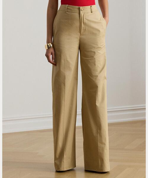 LAUREN RALPH LAUREN(ローレン ラルフ ローレン)の「コットン ツイル ワイドレッグ パンツ(その他パンツ・レディース・ブラウン系6・0/00/2/4/6)」の3枚目の写真