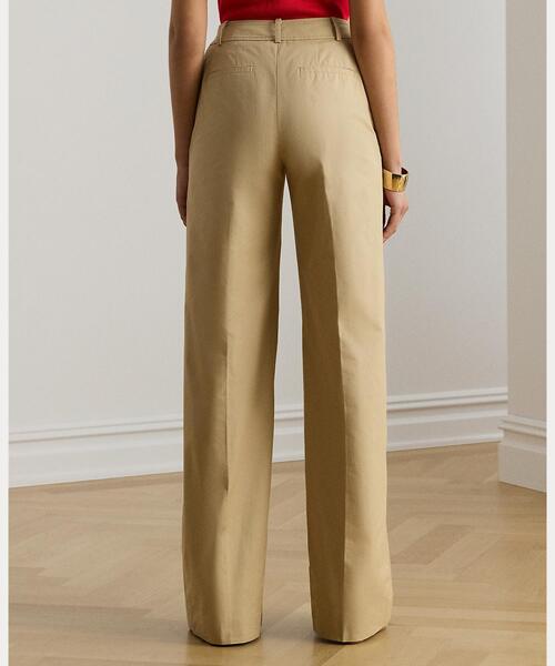 LAUREN RALPH LAUREN(ローレン ラルフ ローレン)の「コットン ツイル ワイドレッグ パンツ(その他パンツ・レディース・ブラウン系6・0/00/2/4/6)」の4枚目の写真