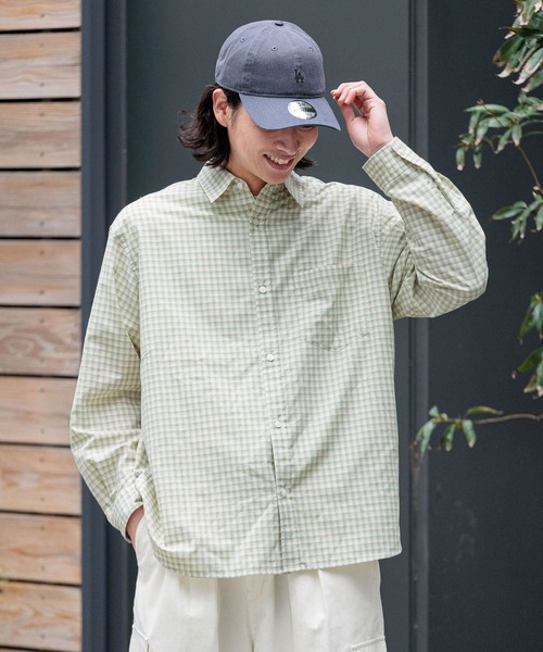 RAGEBLUE（レイジブルー）の「80TC Broad Check Over Shirt/ブロードミニチェックオーバーシャツ（シャツ/ブラウス・メンズ・ライトグリーン/ホワイト/ライトブルー/ブラック/ピンク・MEDIUM/LARGE）」の14枚目の写真