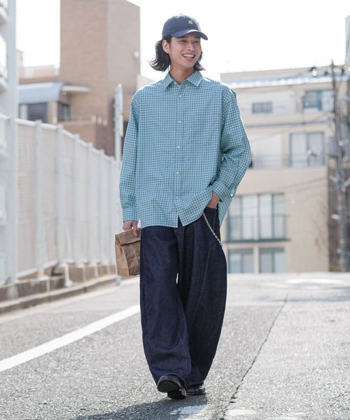 RAGEBLUE（レイジブルー）の「80TC Broad Check Over Shirt/ブロードミニチェックオーバーシャツ（シャツ/ブラウス・メンズ・ライトグリーン/ホワイト/ライトブルー/ブラック/ピンク・MEDIUM/LARGE）」の19枚目の写真