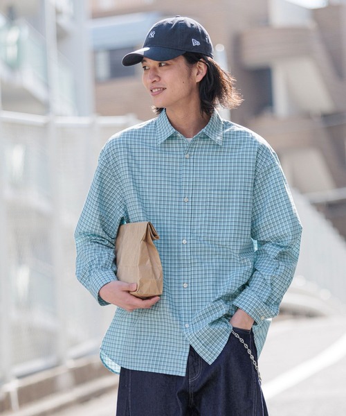 RAGEBLUE（レイジブルー）の「80TC Broad Check Over Shirt/ブロードミニチェックオーバーシャツ（シャツ/ブラウス・メンズ・ライトグリーン/ホワイト/ライトブルー/ブラック/ピンク・MEDIUM/LARGE）」の20枚目の写真
