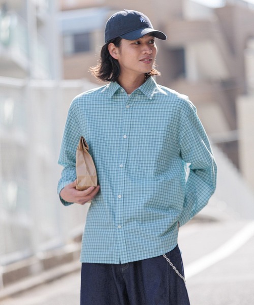 RAGEBLUE（レイジブルー）の「80TC Broad Check Over Shirt/ブロードミニチェックオーバーシャツ（シャツ/ブラウス・メンズ・ライトグリーン/ホワイト/ライトブルー/ブラック/ピンク・MEDIUM/LARGE）」の22枚目の写真