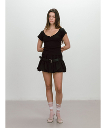 MOIFAIRE（モイフェア）の「BELTED BALLOON SKIRT / BLACK（スカート）」