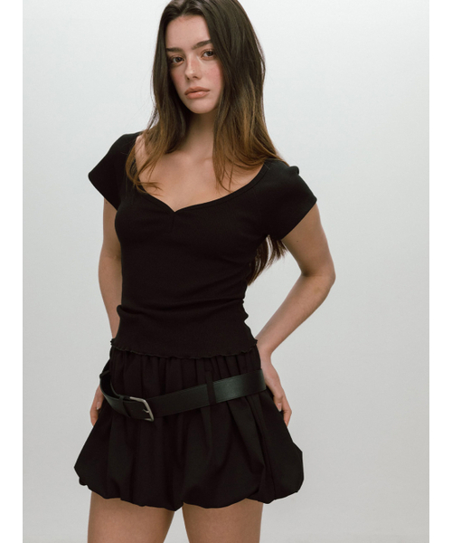 MOIFAIRE（モイフェア）の「BELTED BALLOON SKIRT / BLACK（スカート・レディース・ブラック・OS）」の4枚目の写真