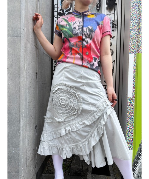 Desigual(デシグアル)の「フラワーコラージュラメジャージーTシャツ(Tシャツ/カットソー・レディース・レッド・M/L/XL/XS/S)」の8枚目の写真