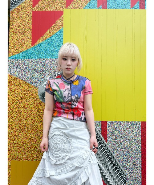 Desigual(デシグアル)の「フラワーコラージュラメジャージーTシャツ(Tシャツ/カットソー・レディース・レッド・M/L/XL/XS/S)」の6枚目の写真