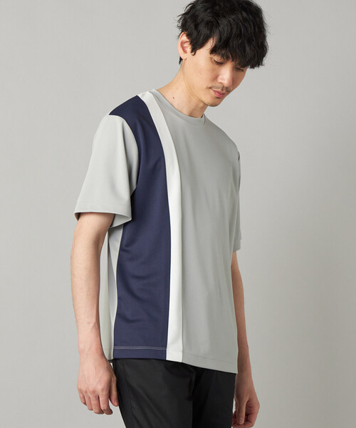 COMME CA MEN(コムサメン)の「カラーブロック 半袖Tシャツ(Tシャツ/カットソー・メンズ・ライトグレー/ホワイト・M)」の2枚目の写真
