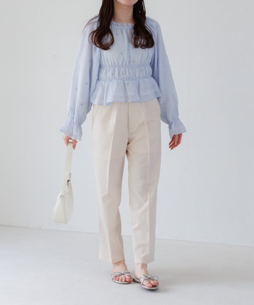 flower（フラワー）の「シャイニーフラワーブラウス（シャツ/ブラウス・レディース・ブルー/ホワイト・FREE）」の9枚目の写真