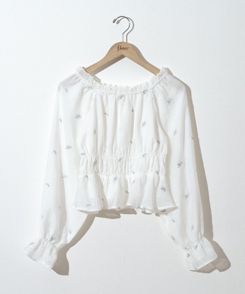 flower（フラワー）の「シャイニーフラワーブラウス（シャツ/ブラウス・レディース・ブルー/ホワイト・FREE）」の16枚目の写真