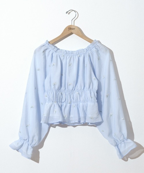 flower（フラワー）の「シャイニーフラワーブラウス（シャツ/ブラウス・レディース・ブルー/ホワイト・FREE）」の17枚目の写真