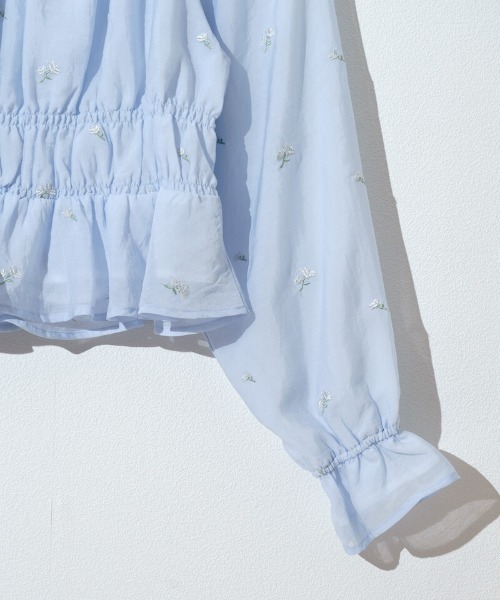 flower（フラワー）の「シャイニーフラワーブラウス（シャツ/ブラウス・レディース・ブルー/ホワイト・FREE）」の22枚目の写真