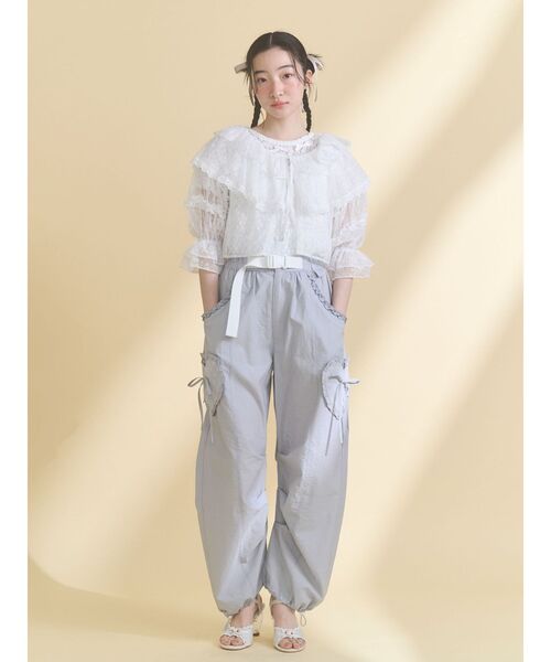 merry jenny(メリージェニー)の「ribbon lace tee(Tシャツ/カットソー・レディース・ブラック/オフホワイト・FREE)」の10枚目の写真