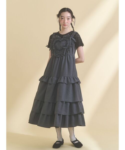 merry jenny(メリージェニー)の「ribbon lace tee(Tシャツ/カットソー・レディース・ブラック/オフホワイト・FREE)」の13枚目の写真