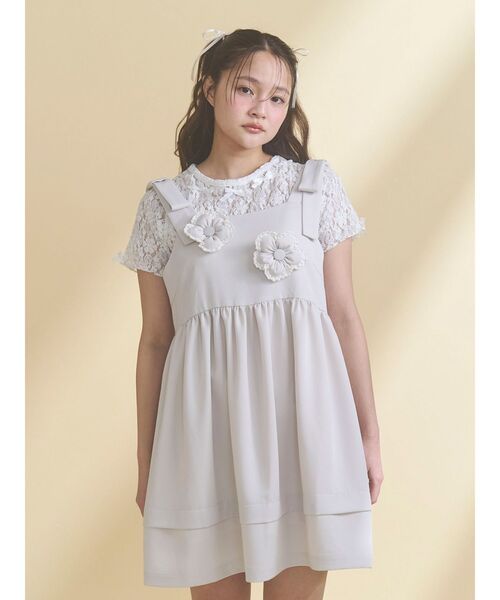 merry jenny(メリージェニー)の「ribbon lace tee(Tシャツ/カットソー・レディース・ブラック/オフホワイト・FREE)」の14枚目の写真