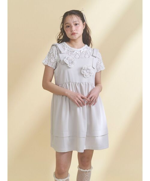 merry jenny(メリージェニー)の「ribbon lace tee(Tシャツ/カットソー・レディース・ブラック/オフホワイト・FREE)」の15枚目の写真