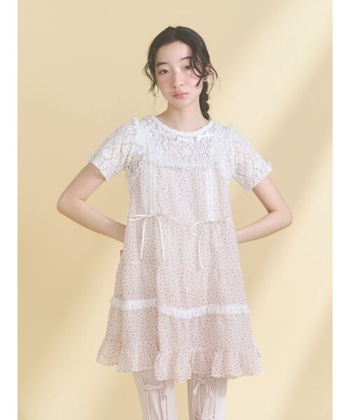merry jenny(メリージェニー)の「ribbon lace tee(Tシャツ/カットソー・レディース・ブラック/オフホワイト・FREE)」の18枚目の写真