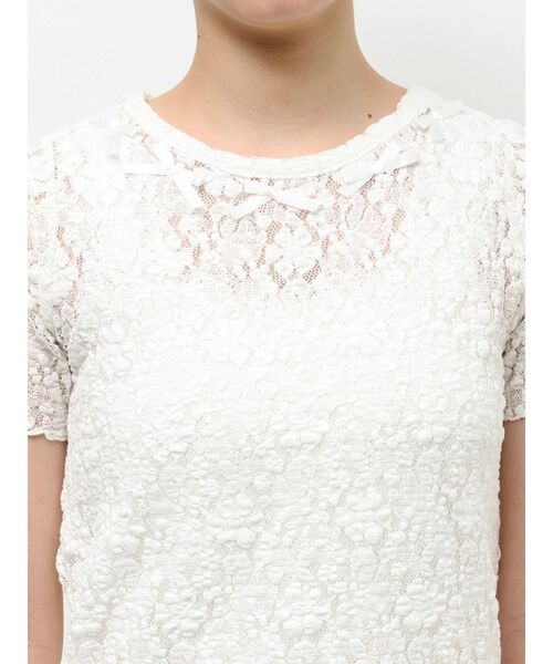 merry jenny(メリージェニー)の「ribbon lace tee(Tシャツ/カットソー・レディース・ブラック/オフホワイト・FREE)」の13枚目の写真