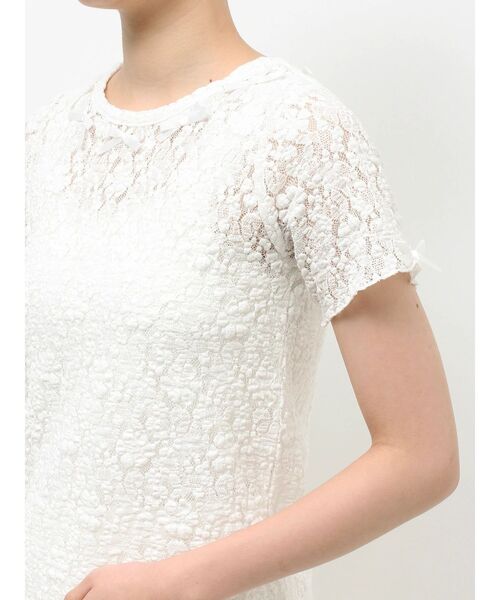 merry jenny(メリージェニー)の「ribbon lace tee(Tシャツ/カットソー・レディース・ブラック/オフホワイト・FREE)」の12枚目の写真