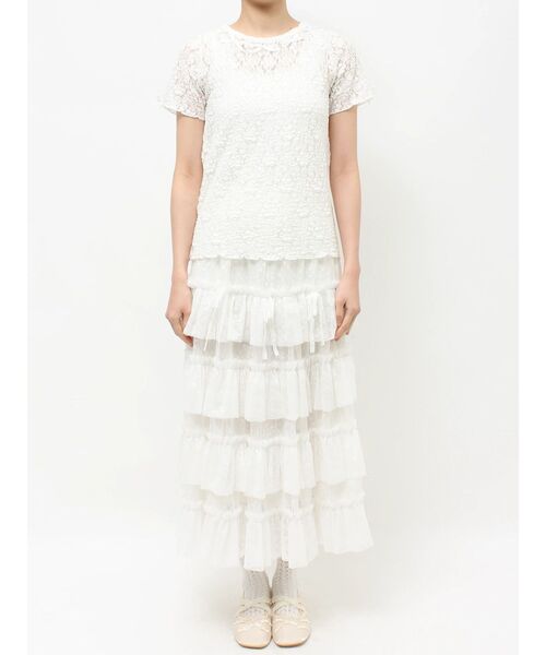 merry jenny(メリージェニー)の「ribbon lace tee(Tシャツ/カットソー・レディース・ブラック/オフホワイト・FREE)」の9枚目の写真
