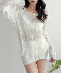BORA AURA（ボラオーラ）の「BORA AURA 4点セット シアーカバーアップ体型カバー水着タンキニ (SS)（水着）」