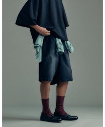 blasted light moleskin wide shorts ショートパンツ