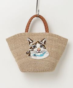 VIOLAd'ORO/ヴィオラドーロ】かごバッグ 刺繍ワッペン入りアバカ製
