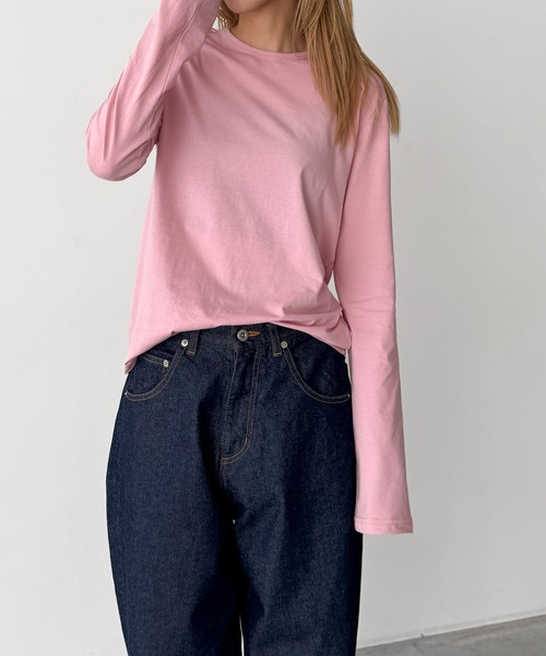 CANAL JEAN(キャナルジーン)の「El mar コットンクルーネックロンT(Tシャツ/カットソー・レディース・ブラック/ピンク/ホワイト・ONE SIZE)」の1枚目の写真