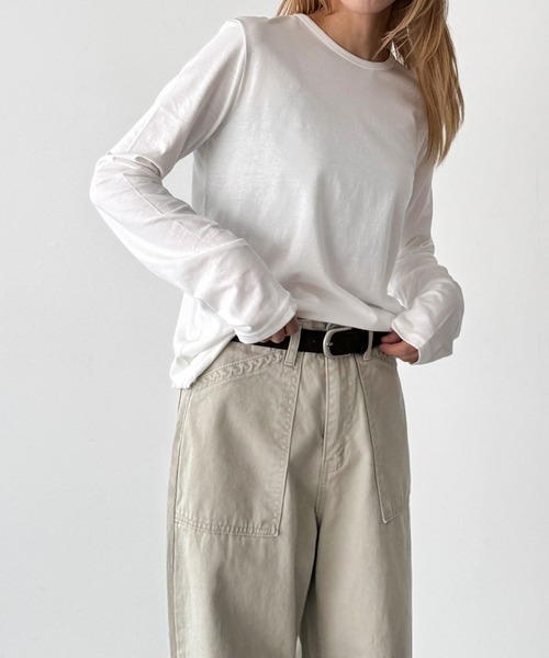 CANAL JEAN(キャナルジーン)の「El mar コットンクルーネックロンT(Tシャツ/カットソー・レディース・ブラック/ピンク/ホワイト・ONE SIZE)」の5枚目の写真