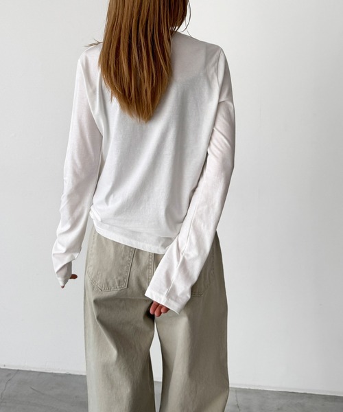 CANAL JEAN(キャナルジーン)の「El mar コットンクルーネックロンT(Tシャツ/カットソー・レディース・ブラック/ピンク/ホワイト・ONE SIZE)」の6枚目の写真